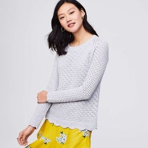 Loft Scalloped Pointelle Sweater